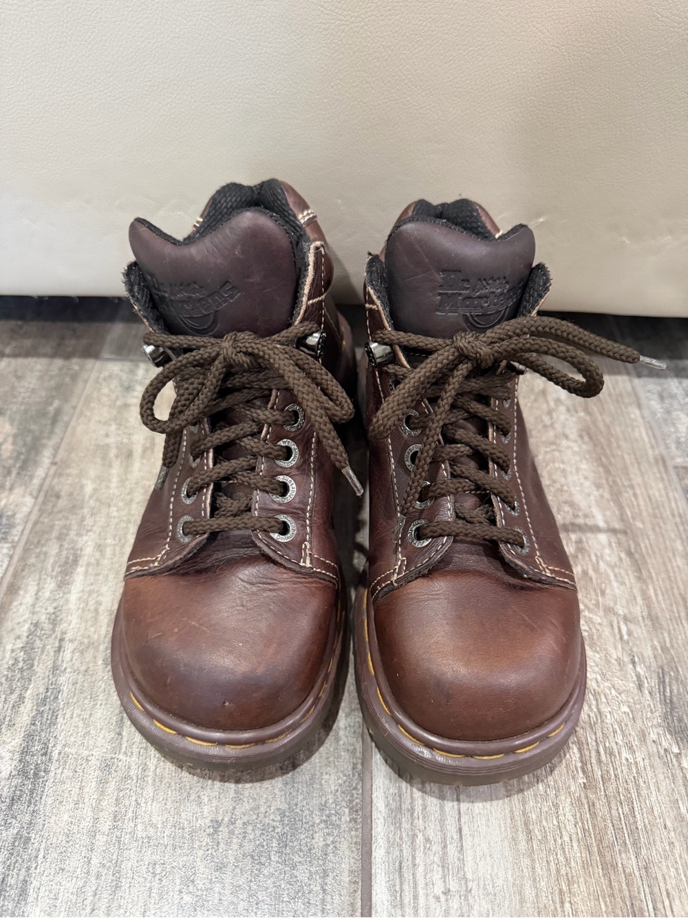 Vintage Dr. Martens 8287 Brown Leather Ankle Boots Made in England